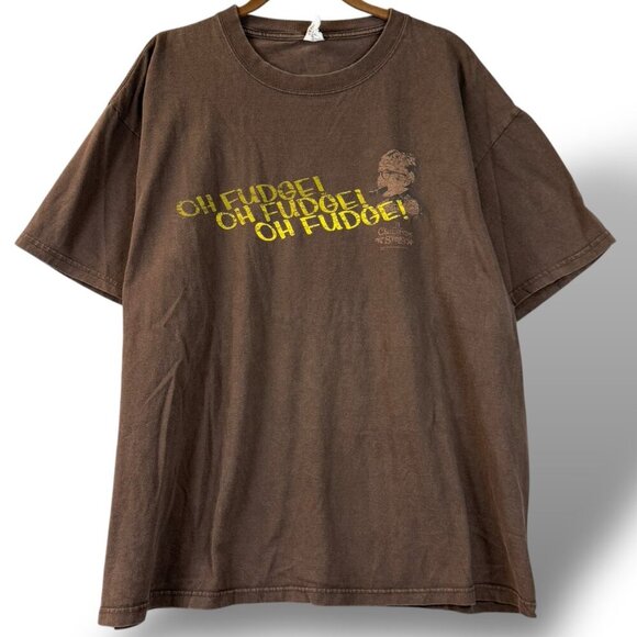 VTG A Christmas Story Oh Fudge T-Shirt Mens Sz XL Brown Short Sleeve Graphic Tee - Picture 1 of 9